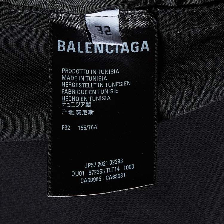 Pre Owned Balenciaga Black Wool Button Front Oversized Shirt XS