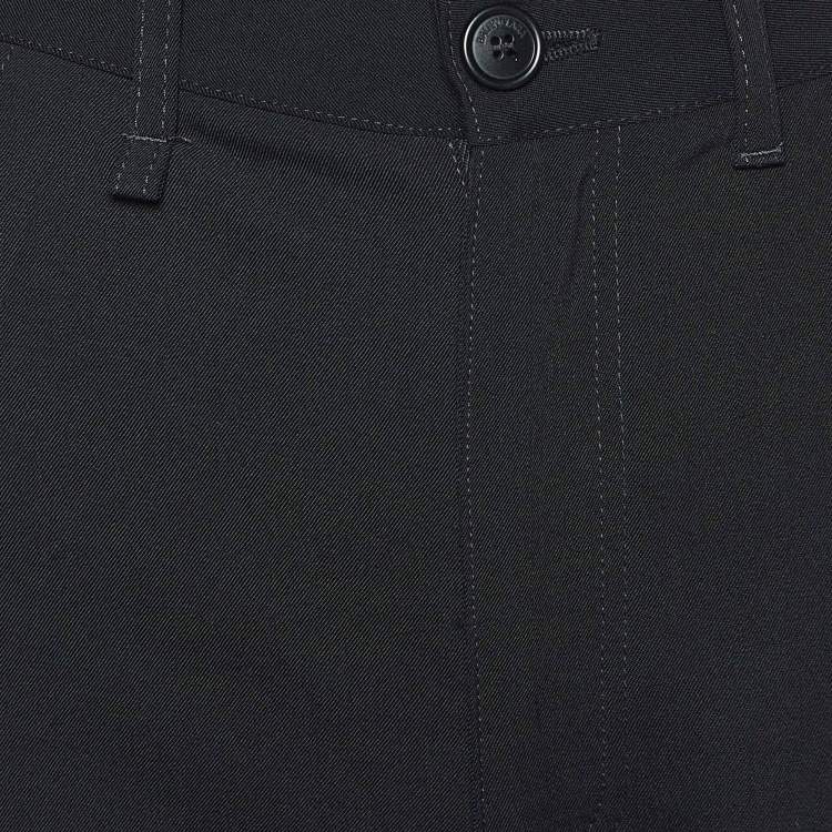 Pre Owned Balenciaga Black Wool Straight Fit Trousers S