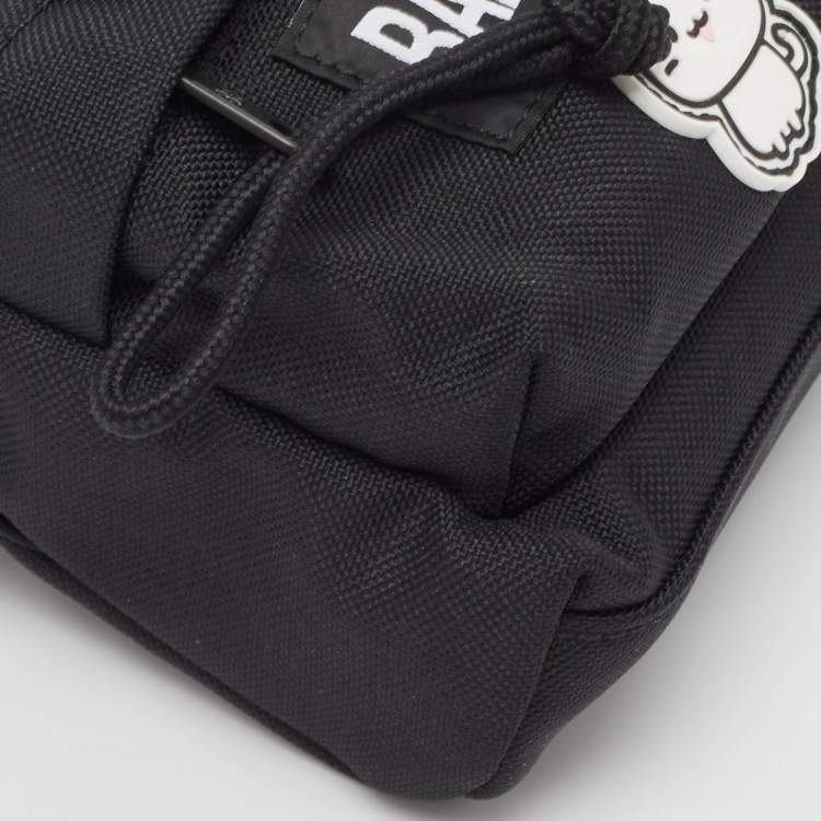 Pre Owned Balenciaga Black Nylon Mini Gamer Patch Backpack Crossbody Bag