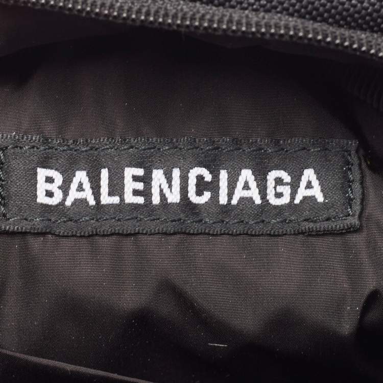 Pre Owned Balenciaga Black Nylon Mini Gamer Patch Backpack Crossbody Bag