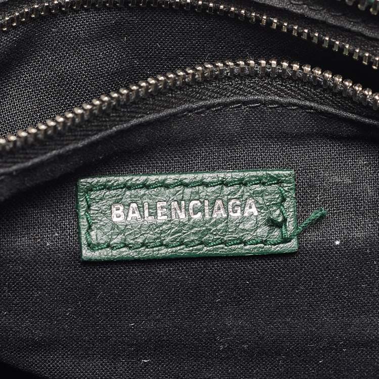Pre Owned Balenciaga Green Leather Mini Classic City Bag