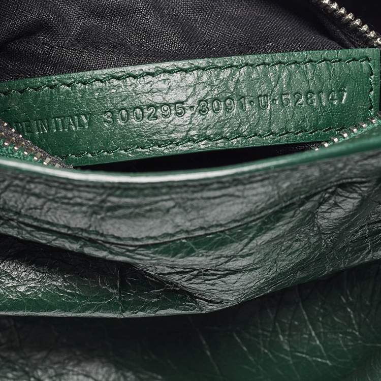 Pre Owned Balenciaga Green Leather Mini Classic City Bag