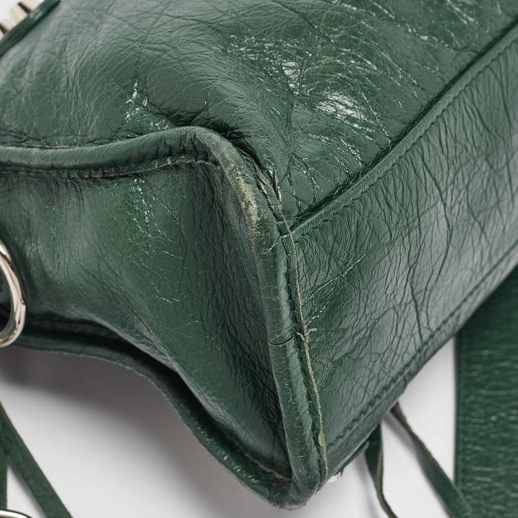 Pre Owned Balenciaga Green Leather Mini Classic City Bag