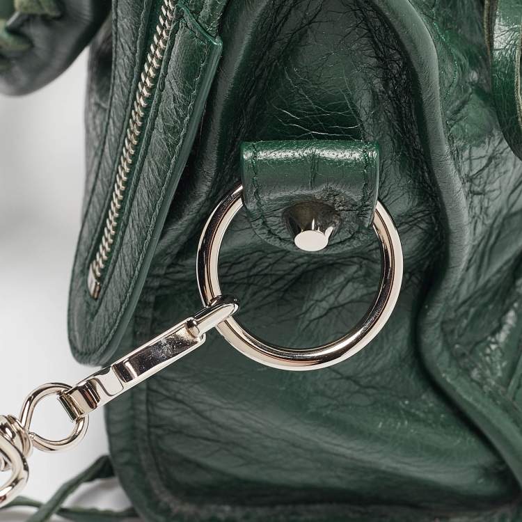 Pre Owned Balenciaga Green Leather Mini Classic City Bag