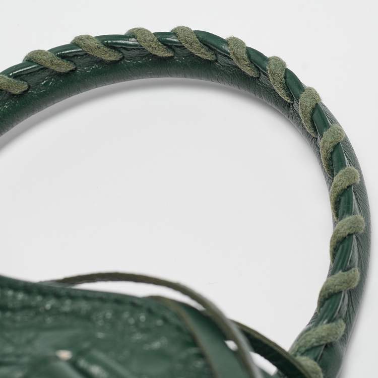 Pre Owned Balenciaga Green Leather Mini Classic City Bag