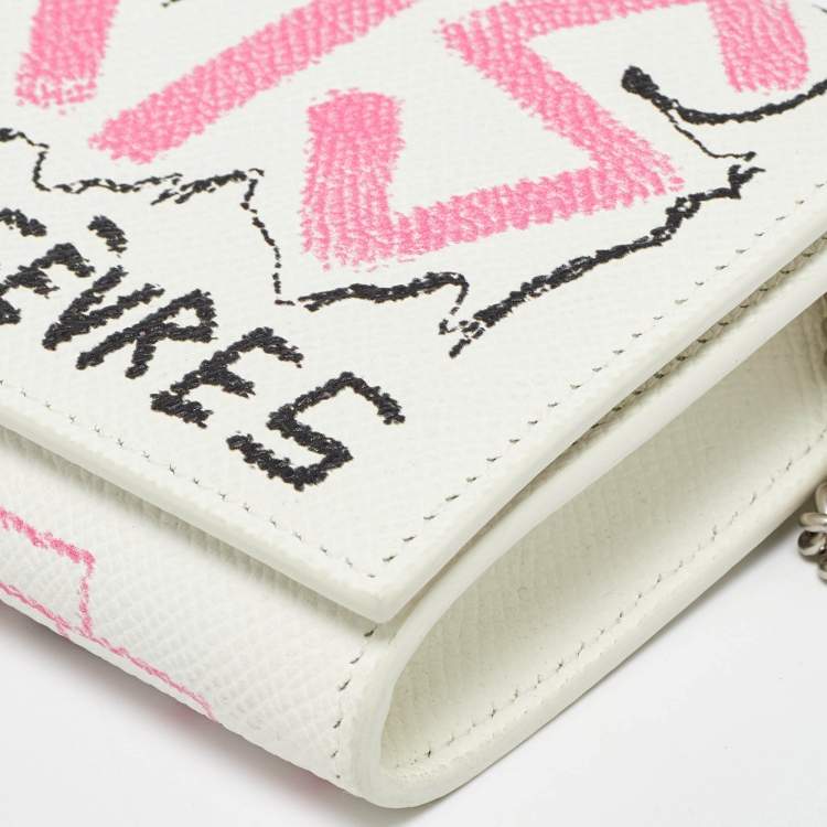 Pre Owned Balenciaga Multicolor Graffiti BB Leather Wallet On Chain