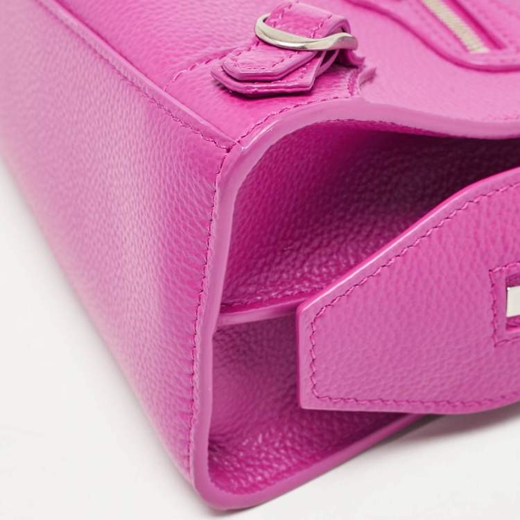 Pre Owned Balenciaga Pink Leather Mini Neo Classic City Tote