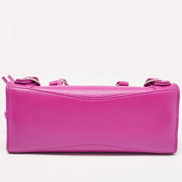 Pre Owned Balenciaga Pink Leather Mini Neo Classic City Tote