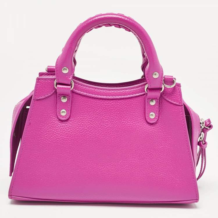 Pre Owned Balenciaga Pink Leather Mini Neo Classic City Tote