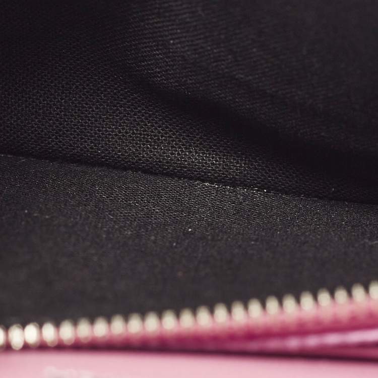 Pre Owned Balenciaga Pink Glitter Leather XS Hourglass Wallet on Chain