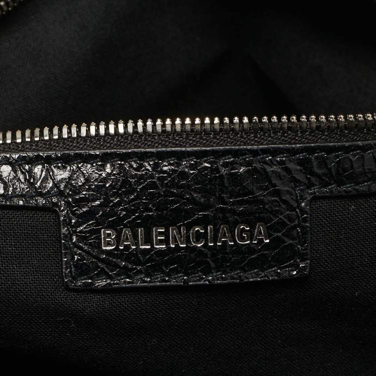 Pre Owned Balenciaga Black Leather Neo Cagole City Tote