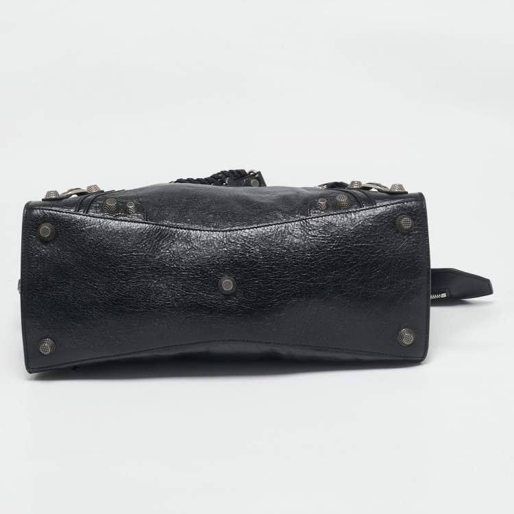 Pre Owned Balenciaga Black Leather Neo Cagole City Tote
