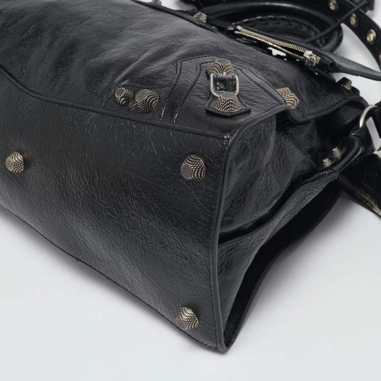 Pre Owned Balenciaga Black Leather Neo Cagole City Tote