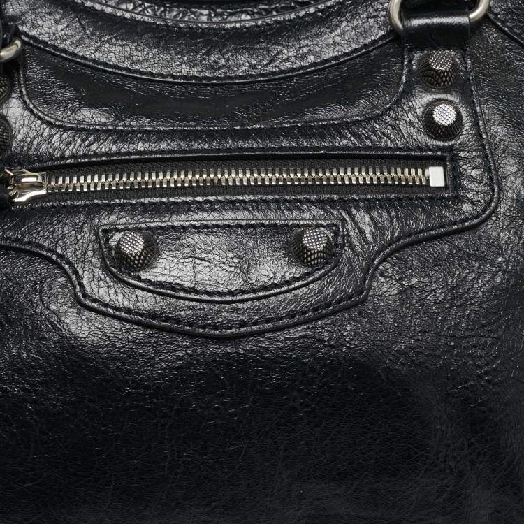 Pre Owned Balenciaga Black Leather Neo Cagole City Tote