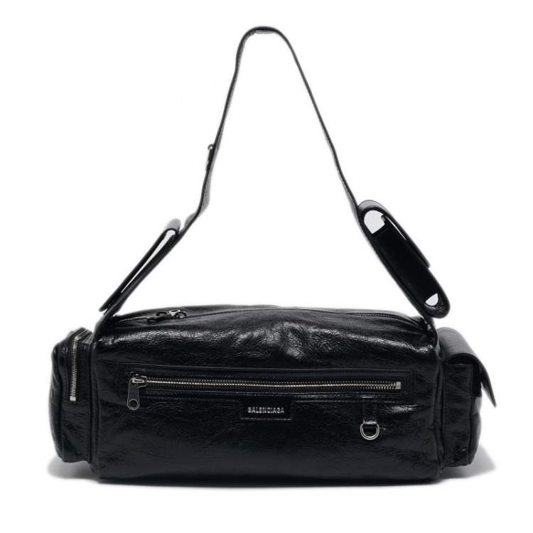 Pre Owned Balenciaga Black Glossy Leather Superbusy Sling Bag