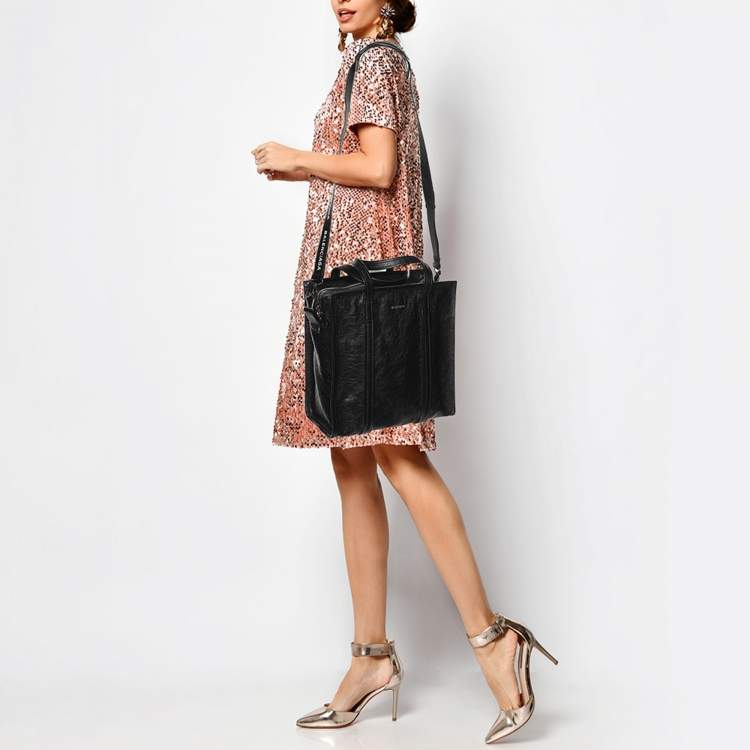 مملوكة مسبقًا Balenciaga Black Leather Small Bazar Shopper Tote