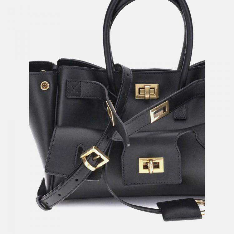 Pre Owned Balenciaga Bel Air Mini Black Leather Handbag