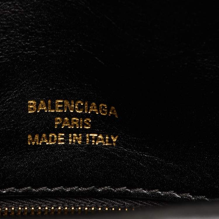 Pre Owned Balenciaga Monaco Small Black Leather Shoulder Bag