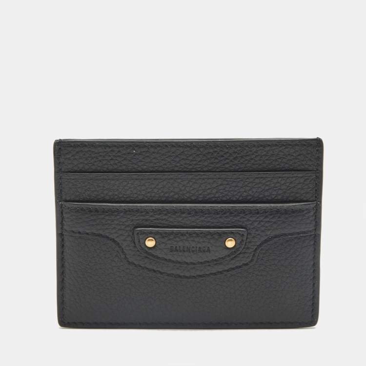 Pre Owned Balenciaga Neo Classic Black Leather Card Holder