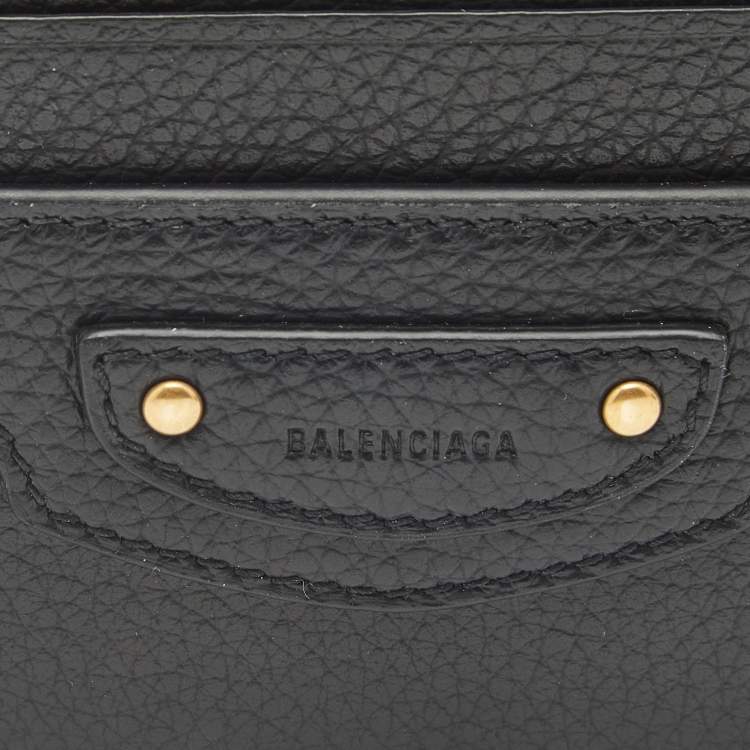 Pre Owned Balenciaga Neo Classic Black Leather Card Holder