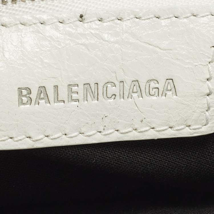 Pre Owned Balenciaga Neo Cagole XS White Leather Tote