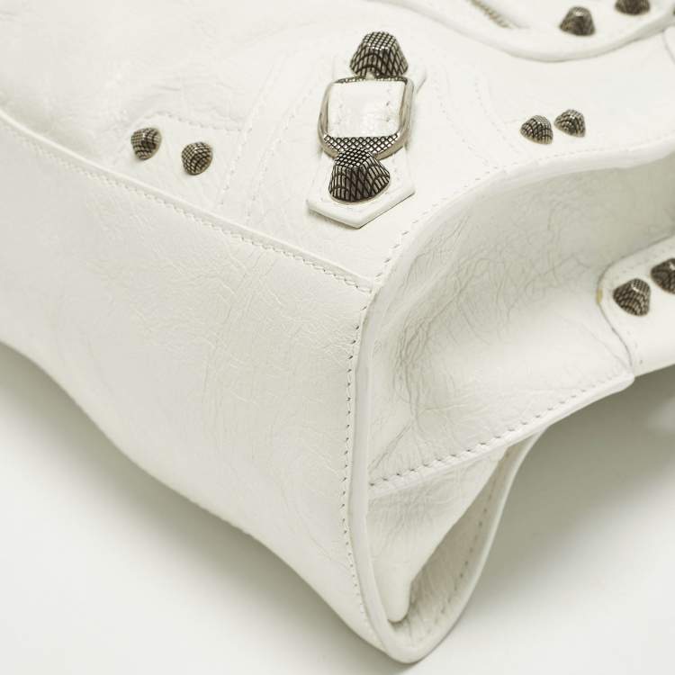 Pre Owned Balenciaga Neo Cagole XS White Leather Tote