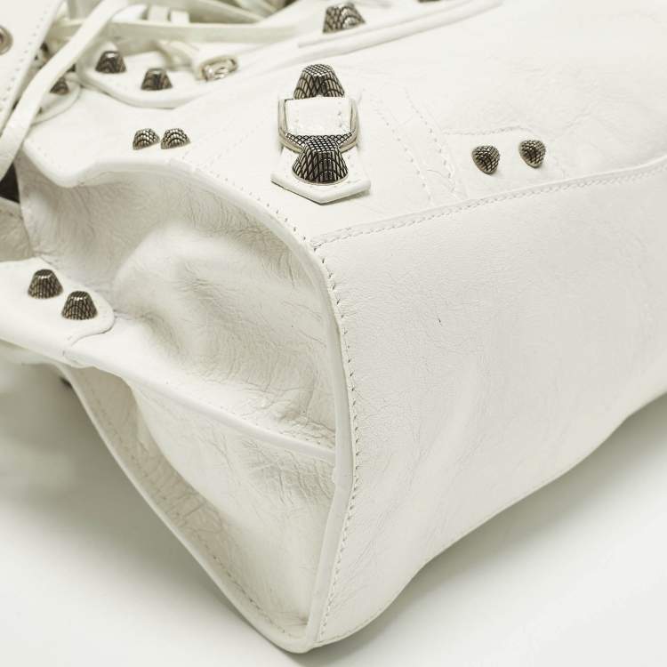 Pre Owned Balenciaga Neo Cagole XS White Leather Tote