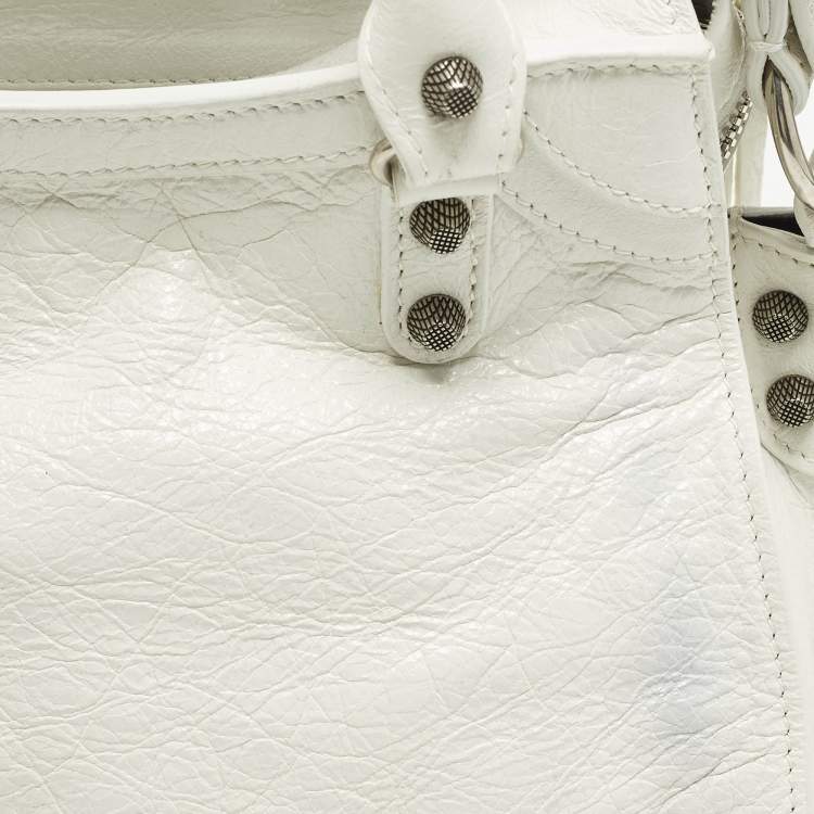 Pre Owned Balenciaga Neo Cagole XS White Leather Tote