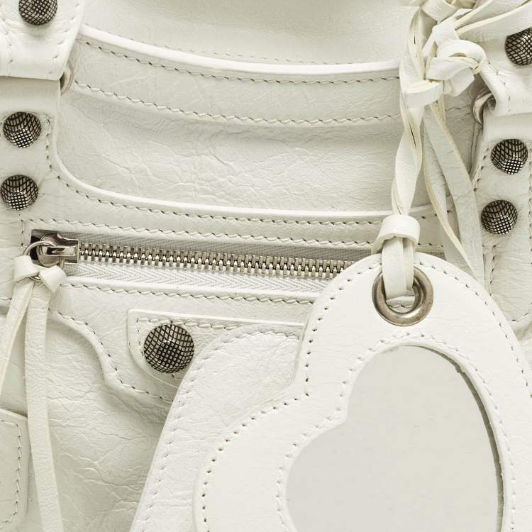 Pre Owned Balenciaga Neo Cagole XS White Leather Tote
