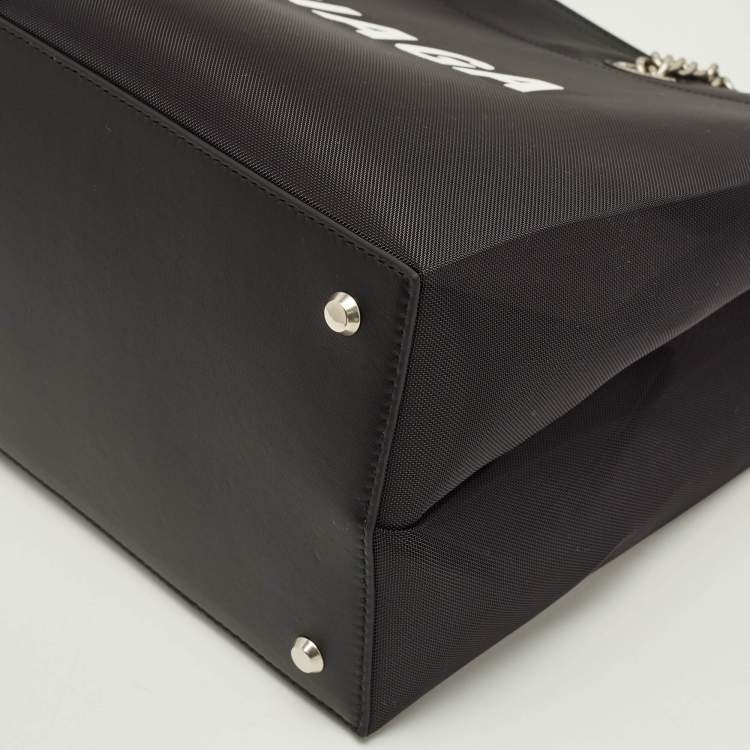 Pre Owned Balenciaga Duty Free Large Black Mesh Nylon Tote