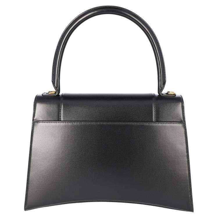 Pre Owned Balenciaga Black Small Leather Hourglass Bag 