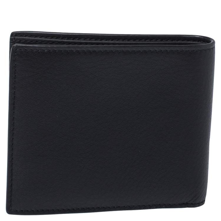 Pre Owned Balenciaga Black Leather Logo Bifold Wallet