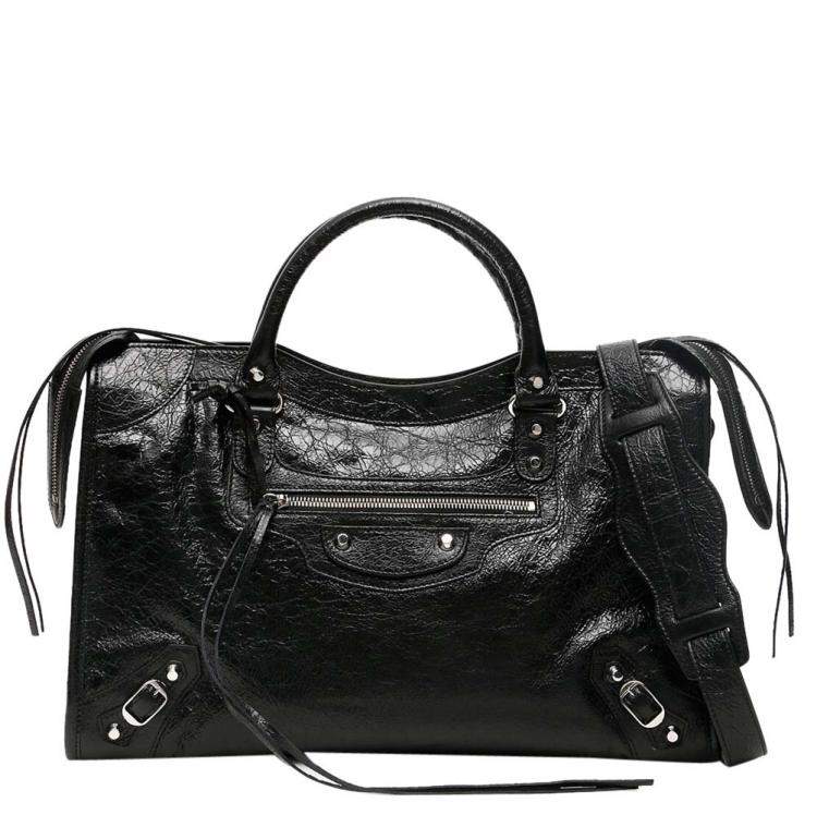 balenciaga black leather bag