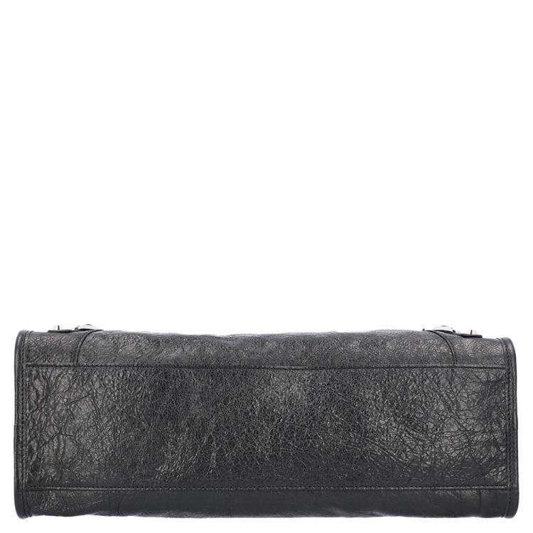Pre Owned Balenciaga Black Leather Motocross Classic City Bag