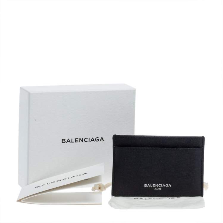 Pre Owned Balenciaga Black Leather Everyday Card Case