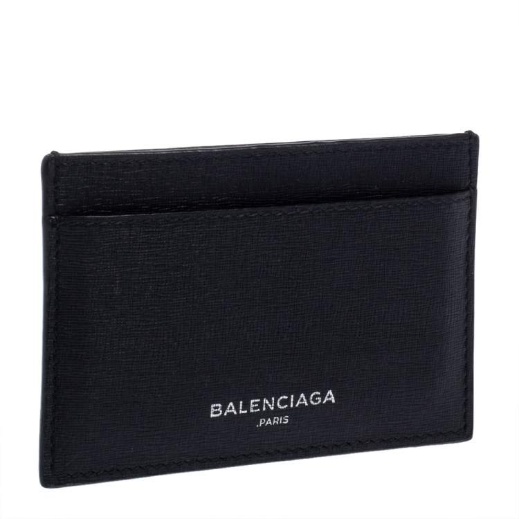 Pre Owned Balenciaga Black Leather Everyday Card Case