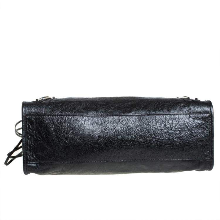 Pre Owned Balenciaga Black Leather Classic Nano City Tote Bag