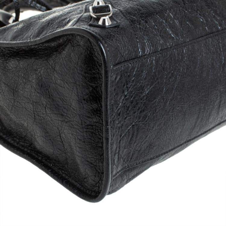 Pre Owned Balenciaga Black Leather Classic Nano City Tote Bag