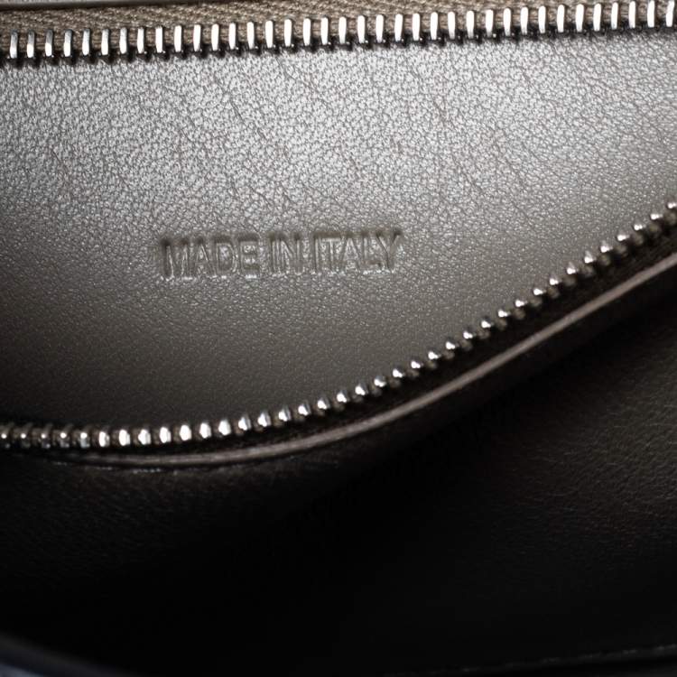 Pre Owned Balenciaga Black/Grey Python Embossed Leather Hourglass Top Handle Bag