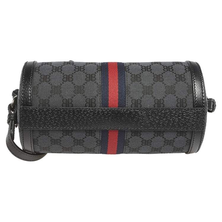 Pre Owned Balenciaga x Gucci Black Canvas and Leather The Hacker Project Boston Bag