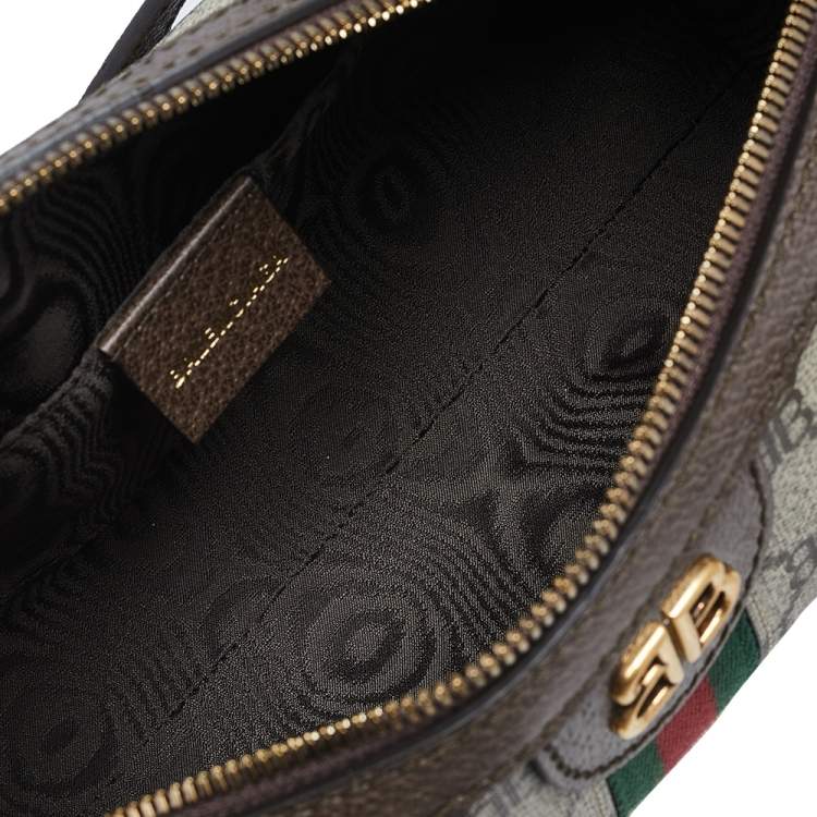 مملوكة مسبقًا Balenciaga x Gucci Brown/Beige Coated Canvas and Leather The Hacker Project Boston Bag