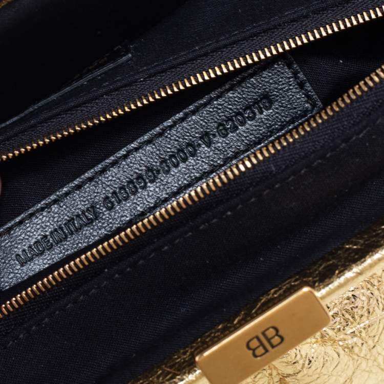 Pre Owned Balenciaga Gold Leather XL Cloud Clutch