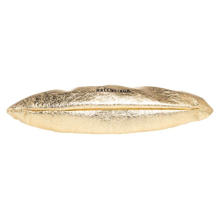 Pre Owned Balenciaga Gold Leather XL Cloud Clutch