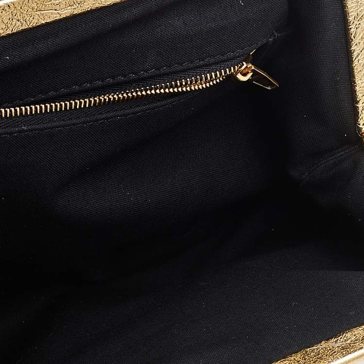 Pre Owned Balenciaga Metallic Gold Leather Cloud XL Clutch