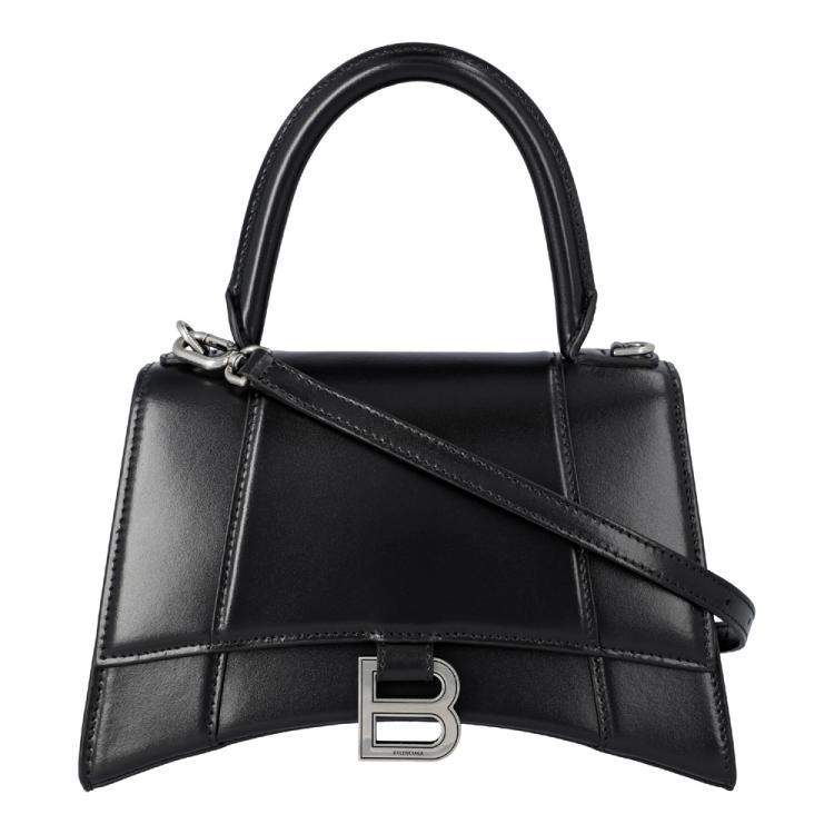 Balenciaga Black Calfskin Leather Hourglass Small Shoulder