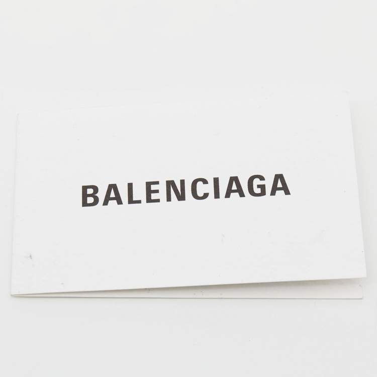 Pre Owned Balenciaga Cream/Black Canvas And Leather Logo Zip Pouch