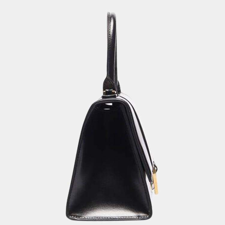 مملوكة مسبقًا Balenciaga Black Leather Small Hourglass Top Handle Bag Bag