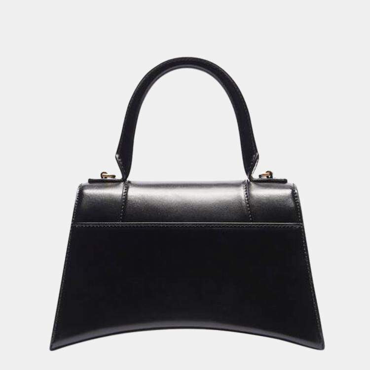 مملوكة مسبقًا Balenciaga Black Leather Small Hourglass Top Handle Bag Bag