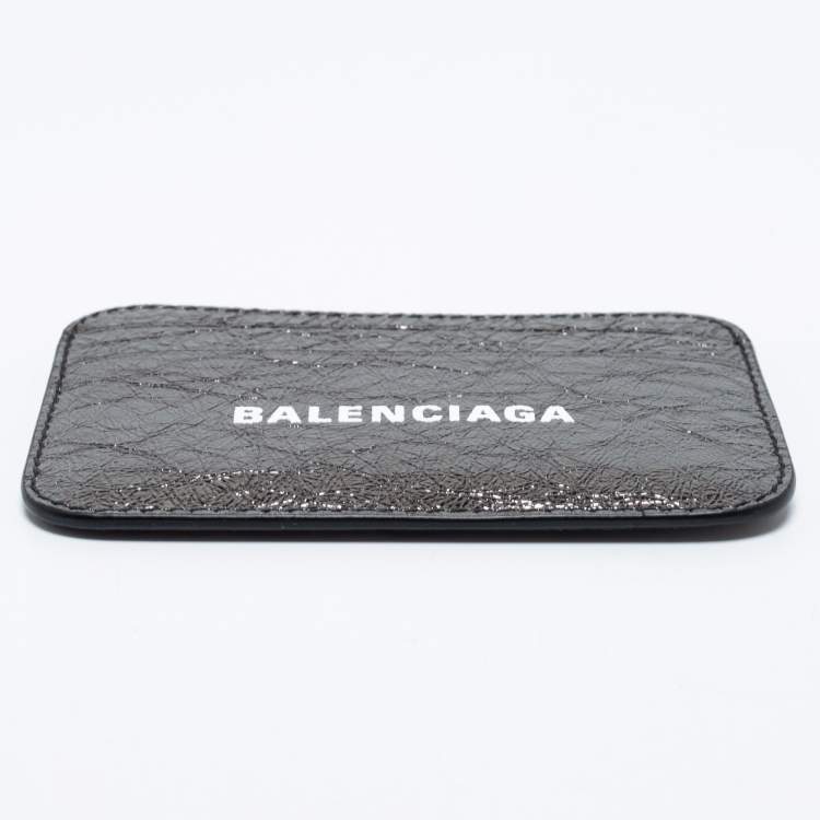 Pre Owned Balenciaga Dark Grey Leather Card Holder