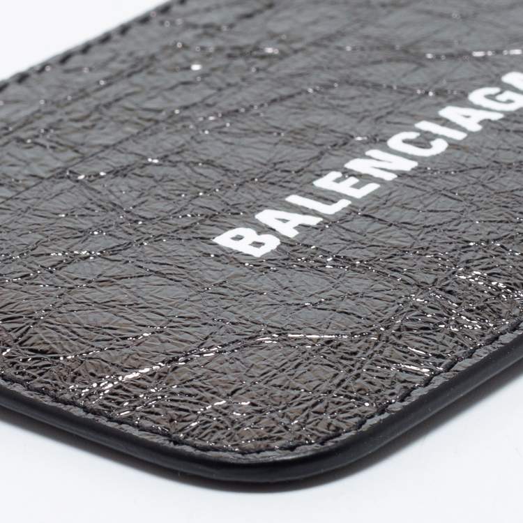 Pre Owned Balenciaga Dark Grey Leather Card Holder